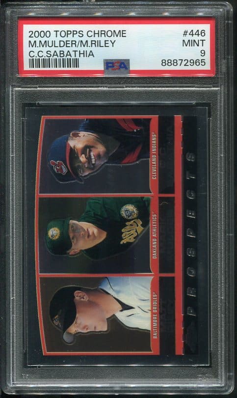 Authentic 2000 Topps Chrome #446 CC Sabathia PSA 9 Baseball Card