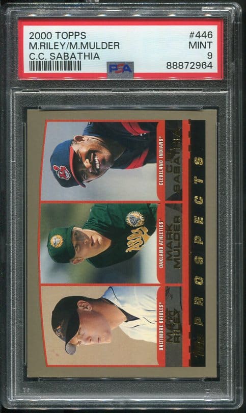 Authentic 2000 Topps Chrome #446 CC Sabathia PSA 9 Baseball Card