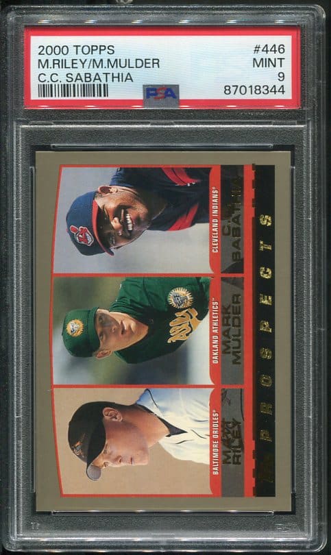 Authentic 2000 Topps #446 CC Sabathia PSA 9 Baseball Card