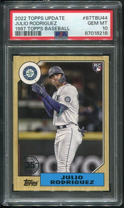 Authentic 2022 Topps Update Julio Rodriguez PSA 10 Baseball Card