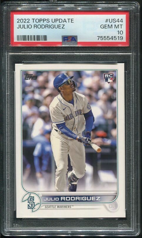 Authentic 2022 Topps Update #US44 Julio Rodriguez PSA 10 Baseball Card