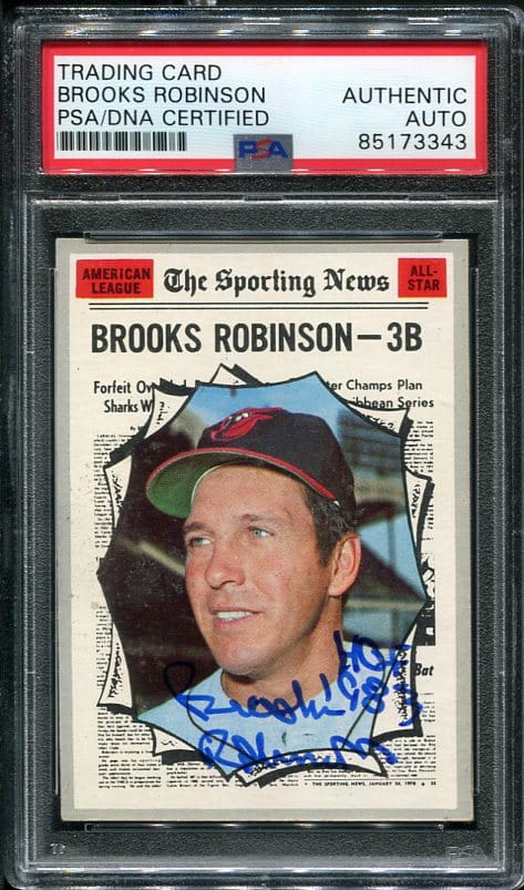 Authentic Autographed 1970 Topps #455 Brooks Robinson PSA/DNA Baseball Card