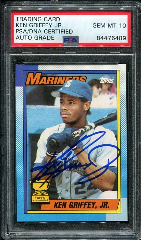 Authentic Autographed 1990 Topps #336 Ken Griffey, Jr. PSA/DNA Baseball Card