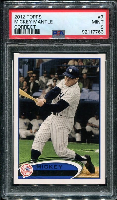 2012 Topps #7 Mickey Mantle (Correct) PSA 9 HOF (78038607)