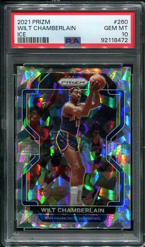 Authentic 2021 Prizm Ice #260 Wilt Chamberlain PSA 10 Basketball Card