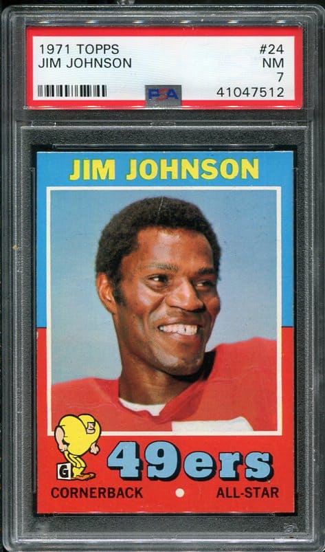 Authentic 1971 Topps #24 Jim Johnson PSA 7 Football Card