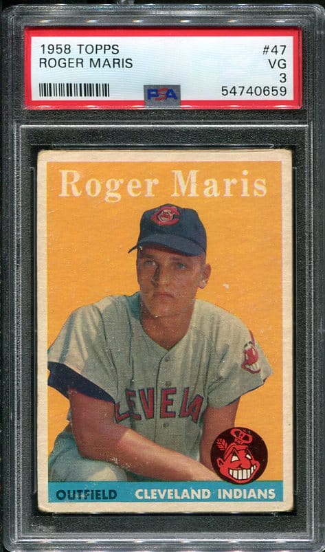 1958 Topps #47 Roger Maris PSA 3 Rookie Baseball Card