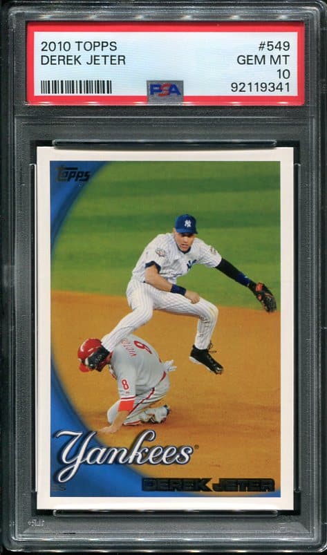 Authentic 2010 Topps #549 Derek Jeter PSA 10 Baseball Card