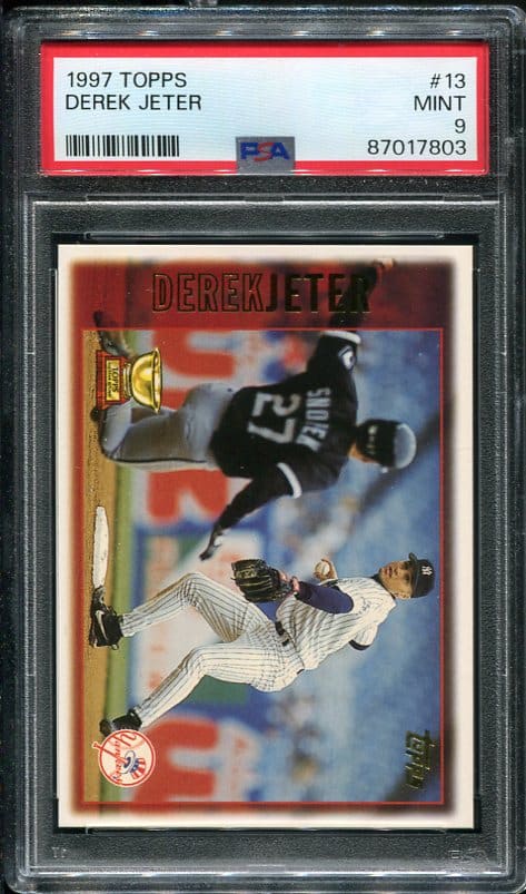 Authentic 1997 Topps #13 Derek Jeter PSA 9 Baseball Card