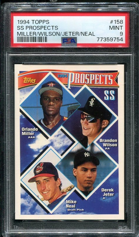 Authentic 1994 Topps #158 Derek Jeter PSA 9 Baseball Card