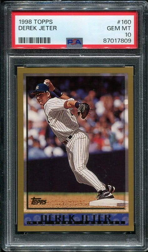 Authentic 1998 Topps #160 Derek Jeter PSA 10 Baseball Card