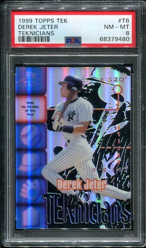 Authentic 1999 Topps Tek Teknicians #T6 Derek Jeter PSA 8 Baseball Card