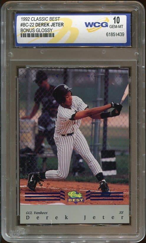 Authentic 1992 Classic Best Bonus Glossy #BC-22 Derek Jeter WCG 10 Baseball Card