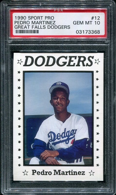 Authentic 1990 Sport Pro Dodgers #12 Pedro Martinez PSA 10 Baseball Card