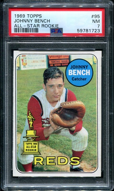 Authentic 1969 Topps #95 Johnny Bench PSA 7 All-Star Rookie Cup Baseball Card