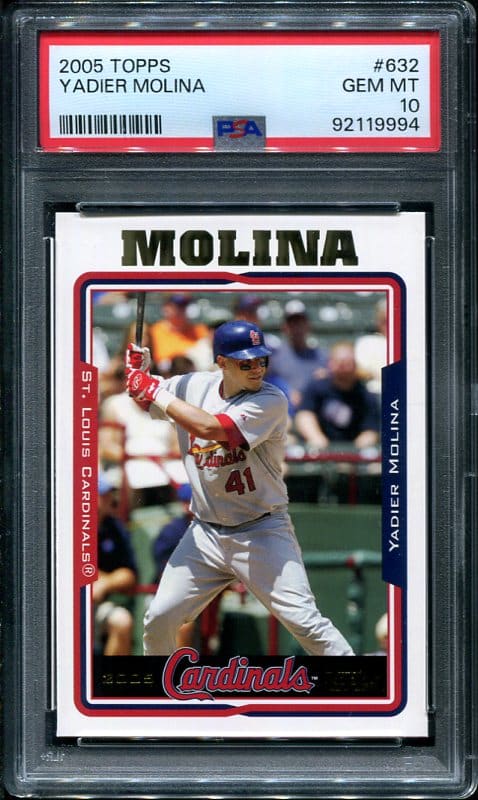 2005 Topps #632 Yadier Molina PSA GEM MINT 10 Baseball Card