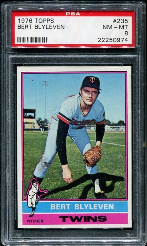 Authentic 1976 Topps #235 Bert Blyleven PSA 8 Baseball Card