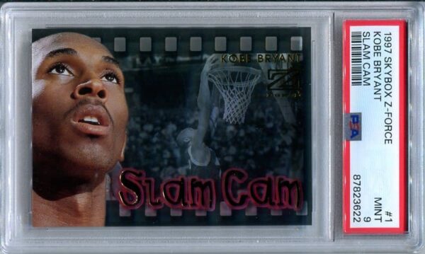 Authentic 1997 Skybox Z-Force #1 Kobe Bryant PSA 9 Slam Cam Basketball Card