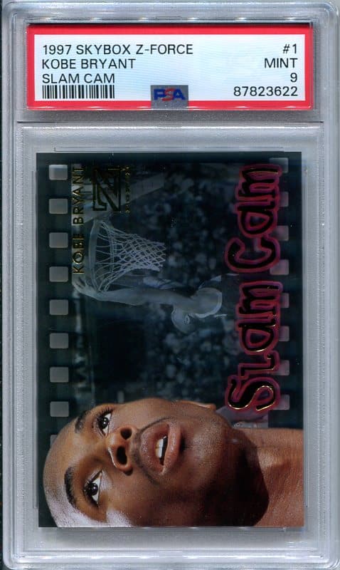 Authentic 1997 Skybox Z-Force #1 Kobe Bryant PSA 9 Slam Cam Basketball Card