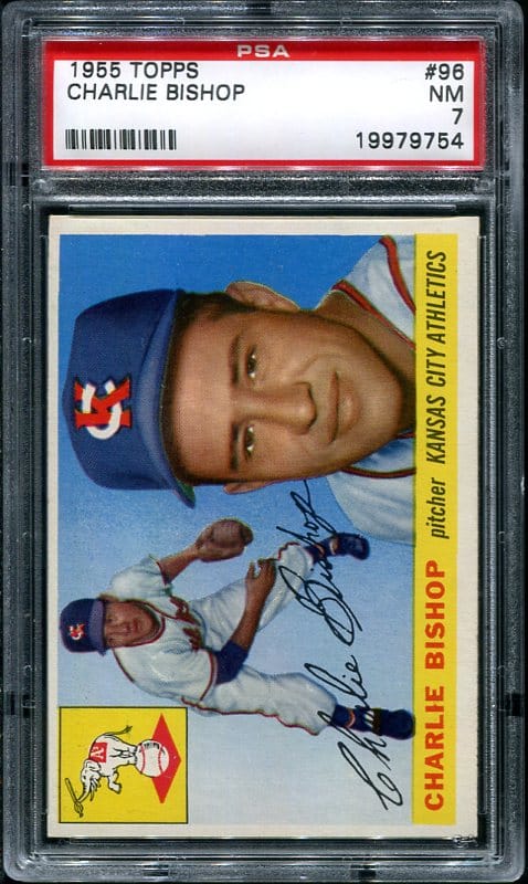 Authentic 1955 Topps #96 Charlie Bishop PSA 7 Baseball Card