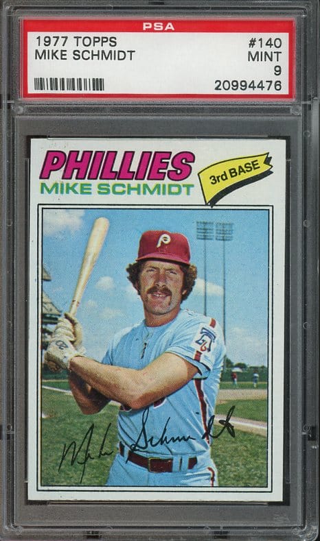 Authentic 1977 Topps #140 Mike Schmidt PSA 9 Baseball Card