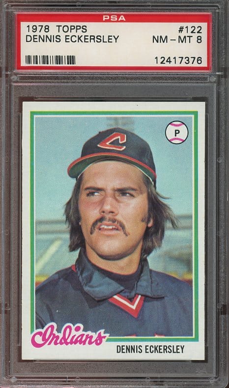 Authentic 1978 Topps #122 Dennis Eckersley PSA 8 Baseball Card