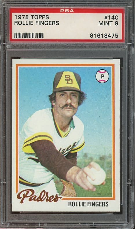 Authentic 1978 Topps #140 Rollie Fingers PSA 9 Baseball Card