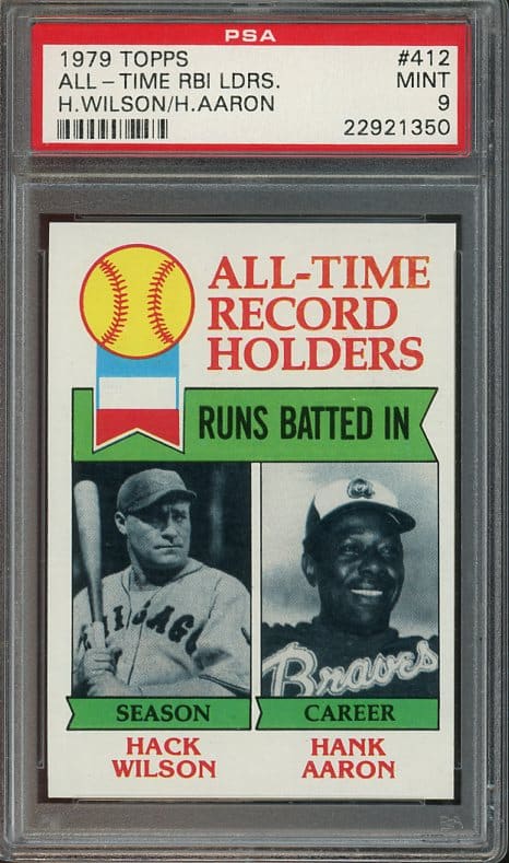 Authentic 1979 Topps #412 All-Time RBI Leaders PSA 9 Baseball Card