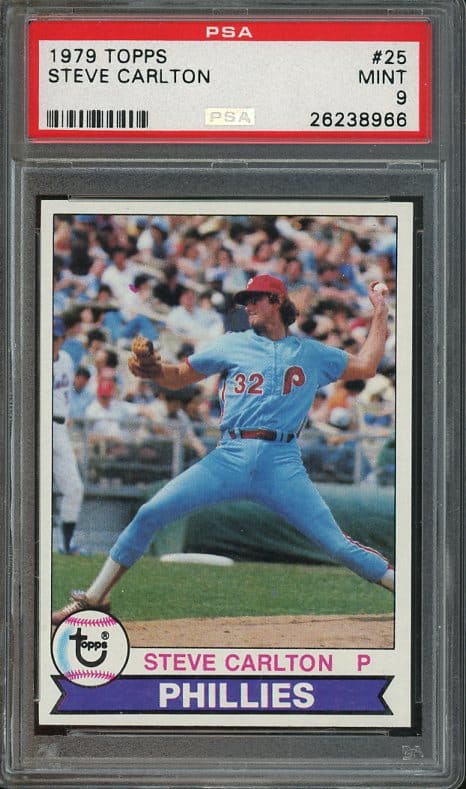 Authentic 1979 Topps #25 Steve Carlton PSA 9 Baseball Card