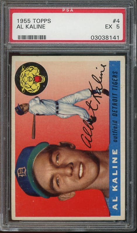 Authentic 1955 Topps #4 Al Kaline PSA 5 Baseball Card