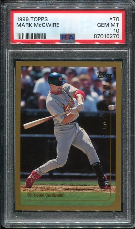 Authentic 1999 Topps #70 Mark McGwire PSA 10 Baseball Card