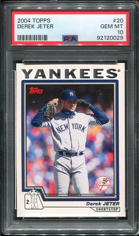 Authentic 2004 Topps #20 Derek Jeter PSA 10 Baseball Card