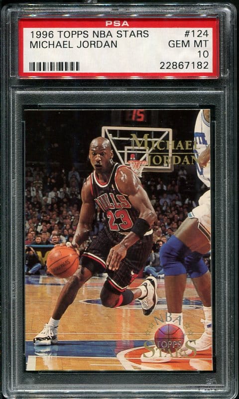 Authentic 1996 Topps NBA Stars #124 Michael Jordan PSA 10 Basketball Card