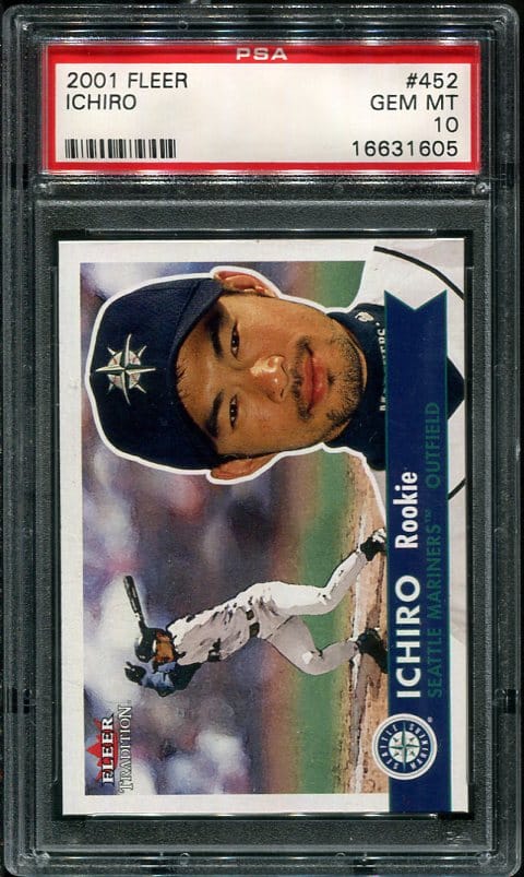 Authentic 2001 Fleer #452 Ichiro Suzuki PSA 10 Rookie Baseball Card