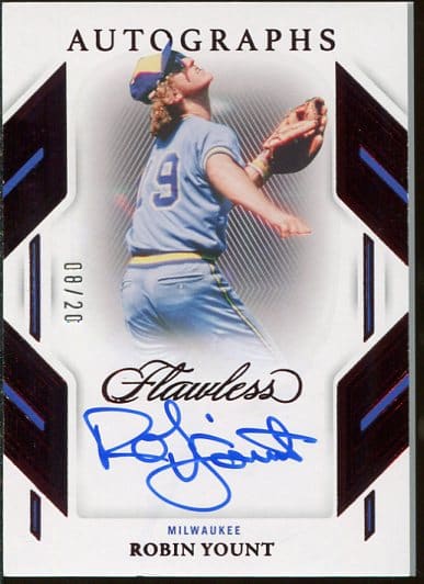 Authentic Autographed 2023 Panini Flawless Robin Yount Ruby Baseball Card