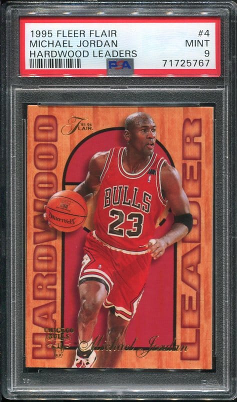 Authentic 1995 Fleer Flair Hardwood Leaders Michael Jordan #4 PSA 9 Basketball Card