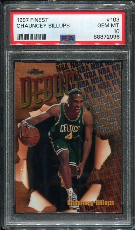 Authentic 1997 Finest #103 Chauncey Billups PSA 10 Rookie Basketball Card