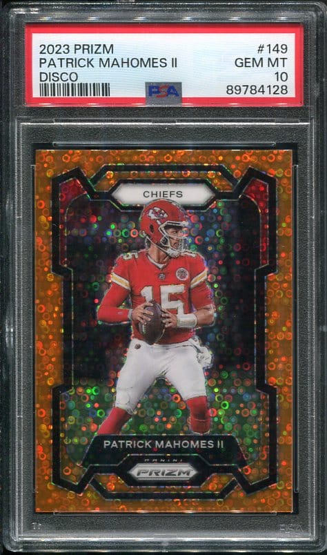 Authentic 2023 Panini Disco Prizm #149 Patrick Mahomes II PSA 10 Football Card