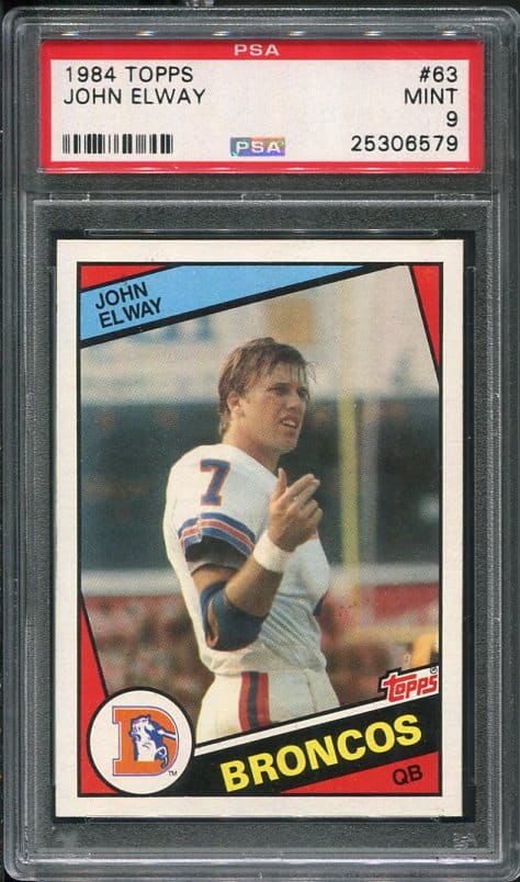 Authentic 1984 Topps #63 John Elway PSA 9 Rookie Football Card