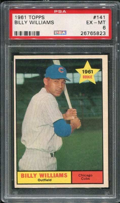 Authentic 1961 Topps #141 Billy Williams PSA 6 Rookie Baseball Card