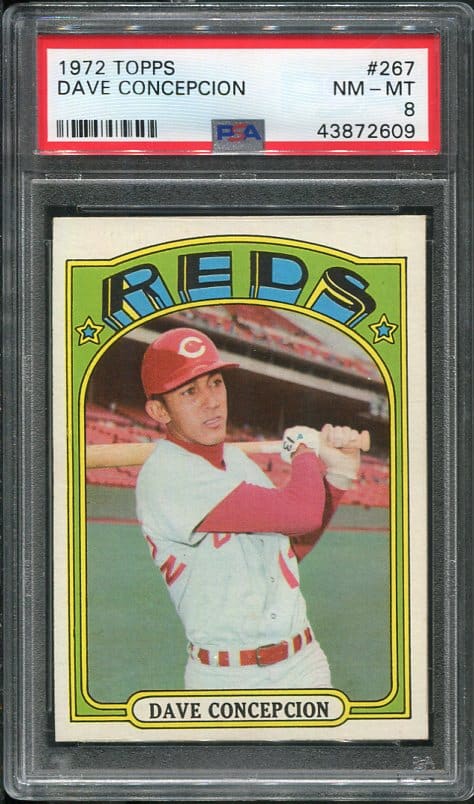 Authentic 1972 Topps #267 Dave Concepcion PSA 8 Baseball Card