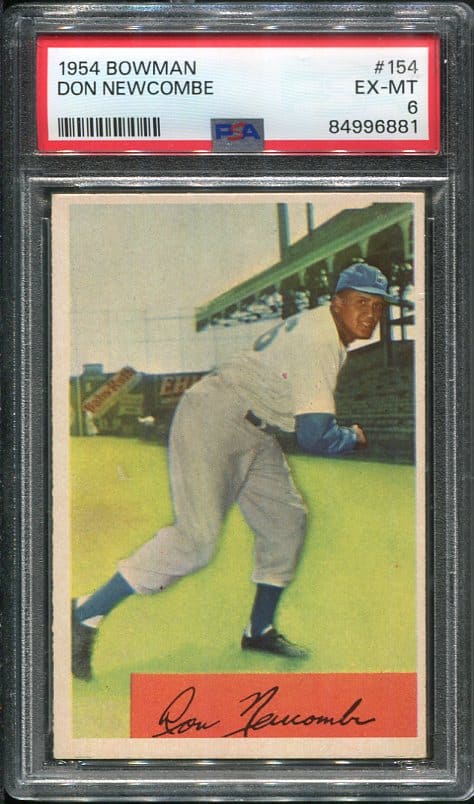 Authentic 1954 Bowman #154 Don Newcombe PSA 6 Baseball Card