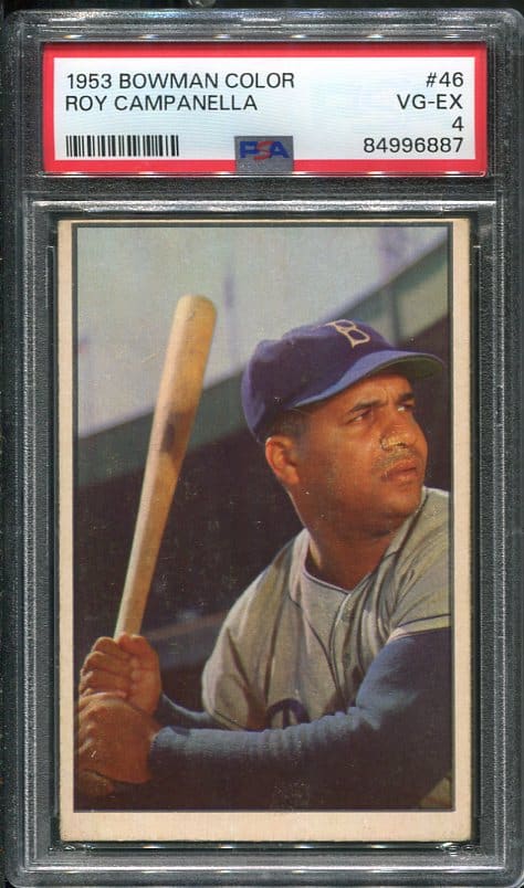 Authentic 1953 Bowman Color #46 Roy Campanella PSA 4 Baseball Card