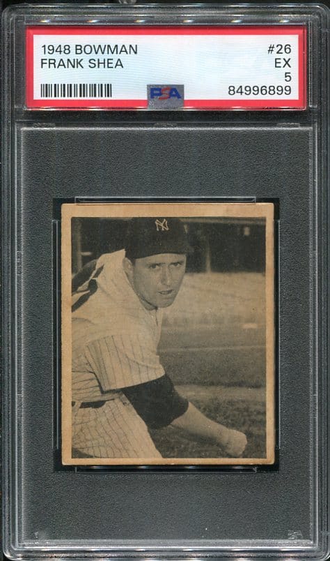 Authentic 1948 Bowman #26 Frank Shea PSA 5 Rookie Baseball Card