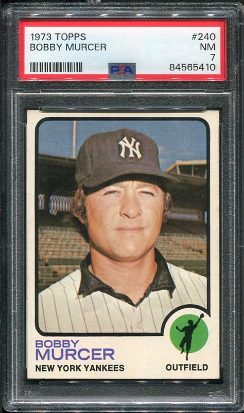 Authentic 1973 Topps #240 Bobby Murcer PSA 7 Baseball Card