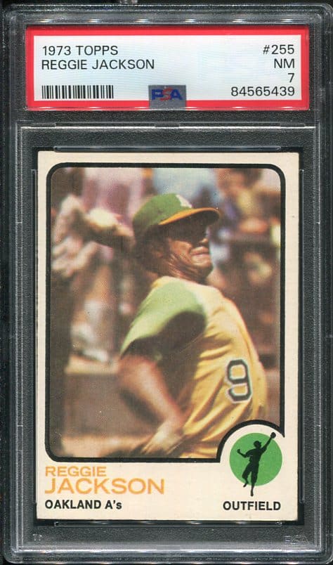 Authentic 1973 Topps #255 Reggie Jackson PSA 7 Baseball Card