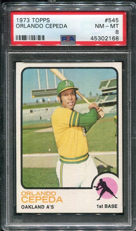 Authentic 1973 Topps #545 Orlando Cepeda PSA 8 Baseball Card