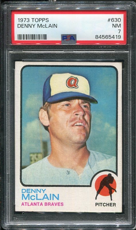 Authentic 1973 Topps #630 Denny McLain PSA 7 Baseball Card