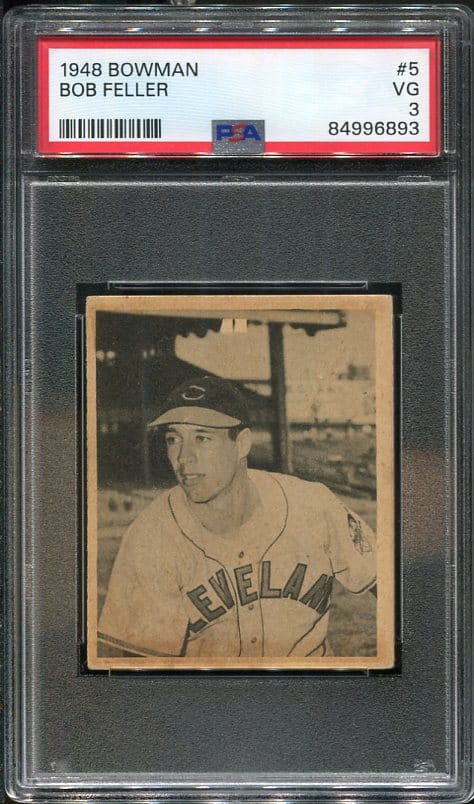 Authentic 1948 Bowman #5 Bob Feller PSA 3 Baseball Card