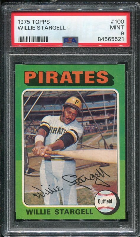 Authentic 1975 Topps #100 Willie Stargell PSA 9 Baseball Card